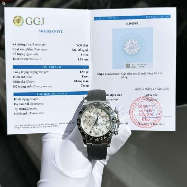 Rolex Daytona 116518LN Mother of Pearl Dial Moissanite Handcrafted 40mm