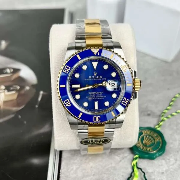Rolex Submariner 116613LB Replica 1:1 Watch  Blue Dial Demi Strap Clean 40mm