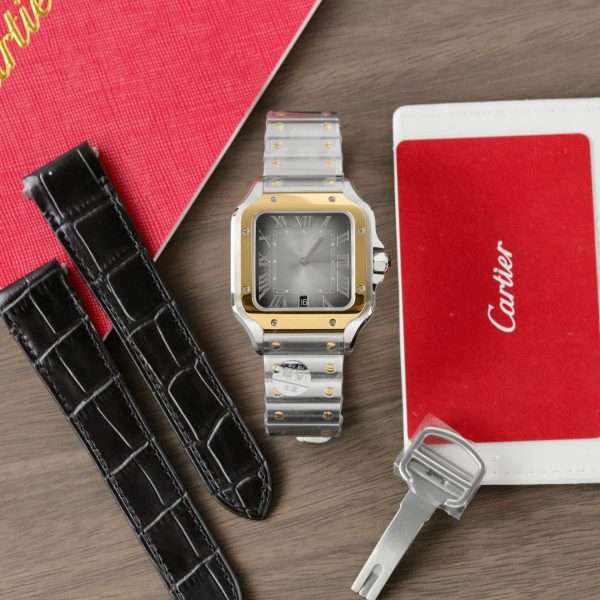 Cartier Santos CRW2SA0030 Replica Watch Gray Dial BV Factory 39.8mm