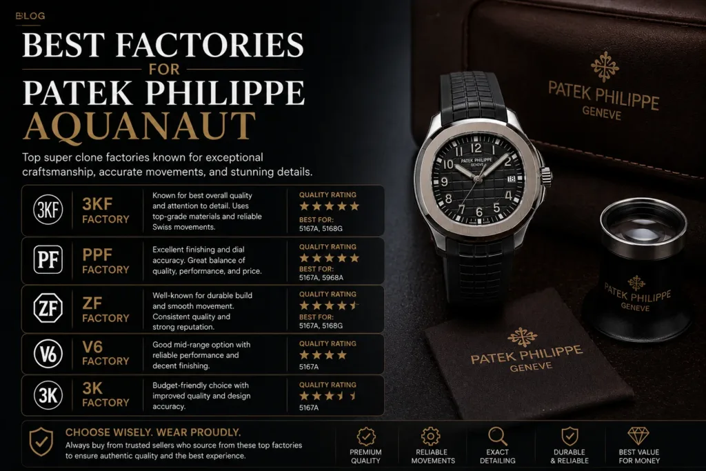 Best Factories for Patek Philippe Aquanaut Super Clones